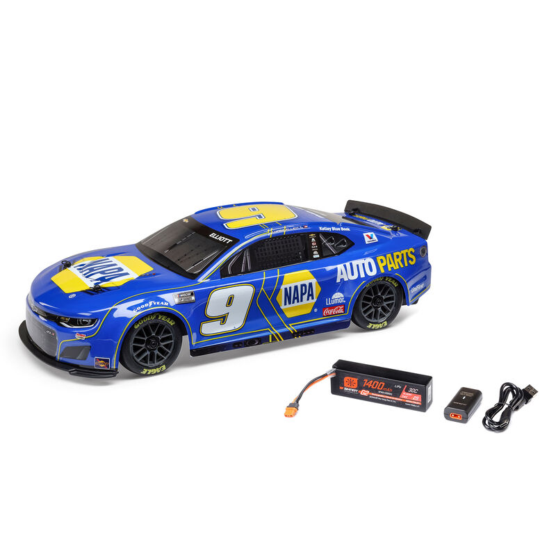 1/12 NASCAR RC Race Car Chase Elliott No. 9 NAPA 2025 Chevrolet Camaro ZL1 2S AWD RTR Brushed On-Road (Battery & Charger Included)