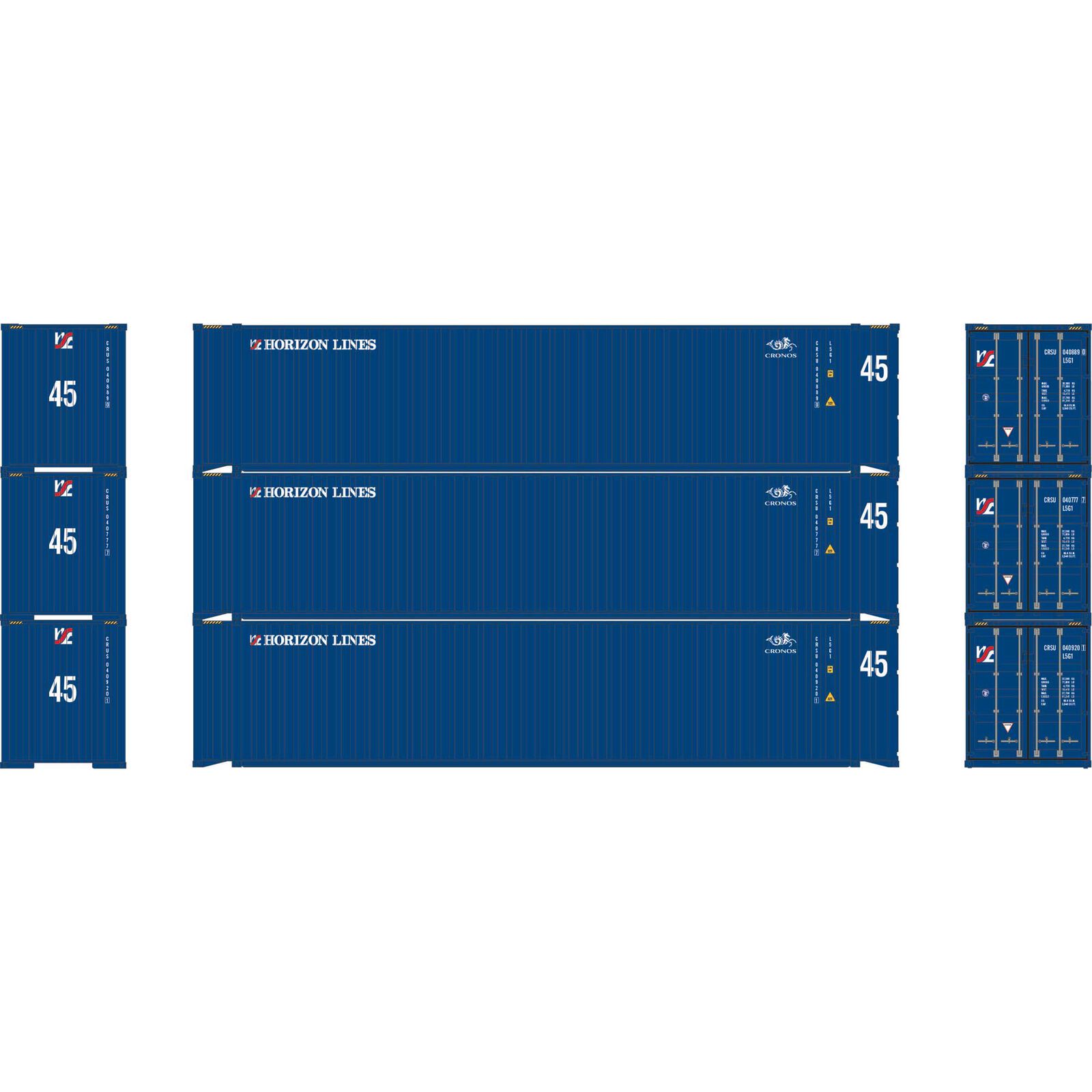HO 45' Containers, CRSU #040920 1/040777 7/040889 0 (3)