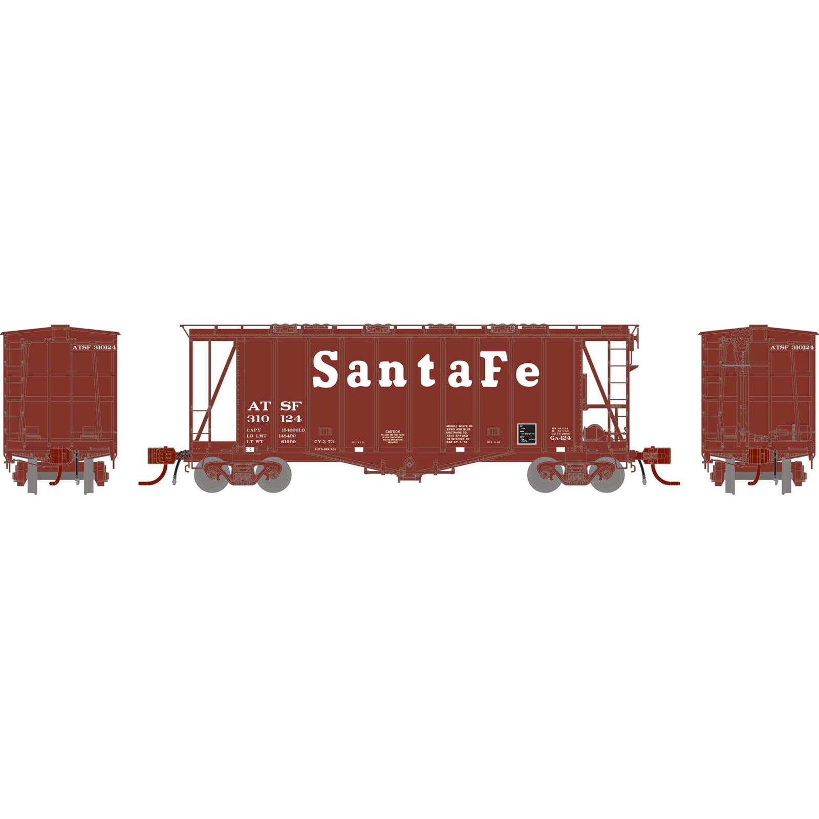 N GATC 2600 Airslide Hopper, ATSF #310124