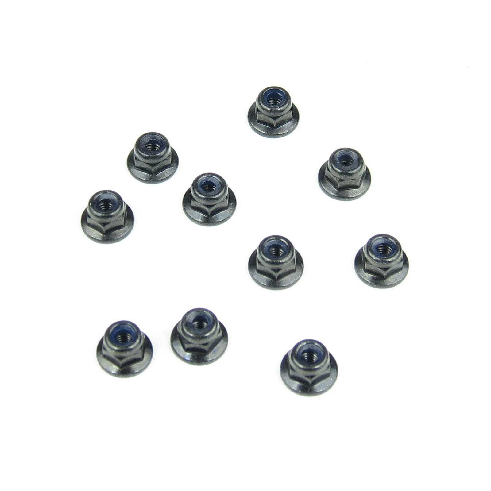 M3 Locknuts Flanged, Black (10)