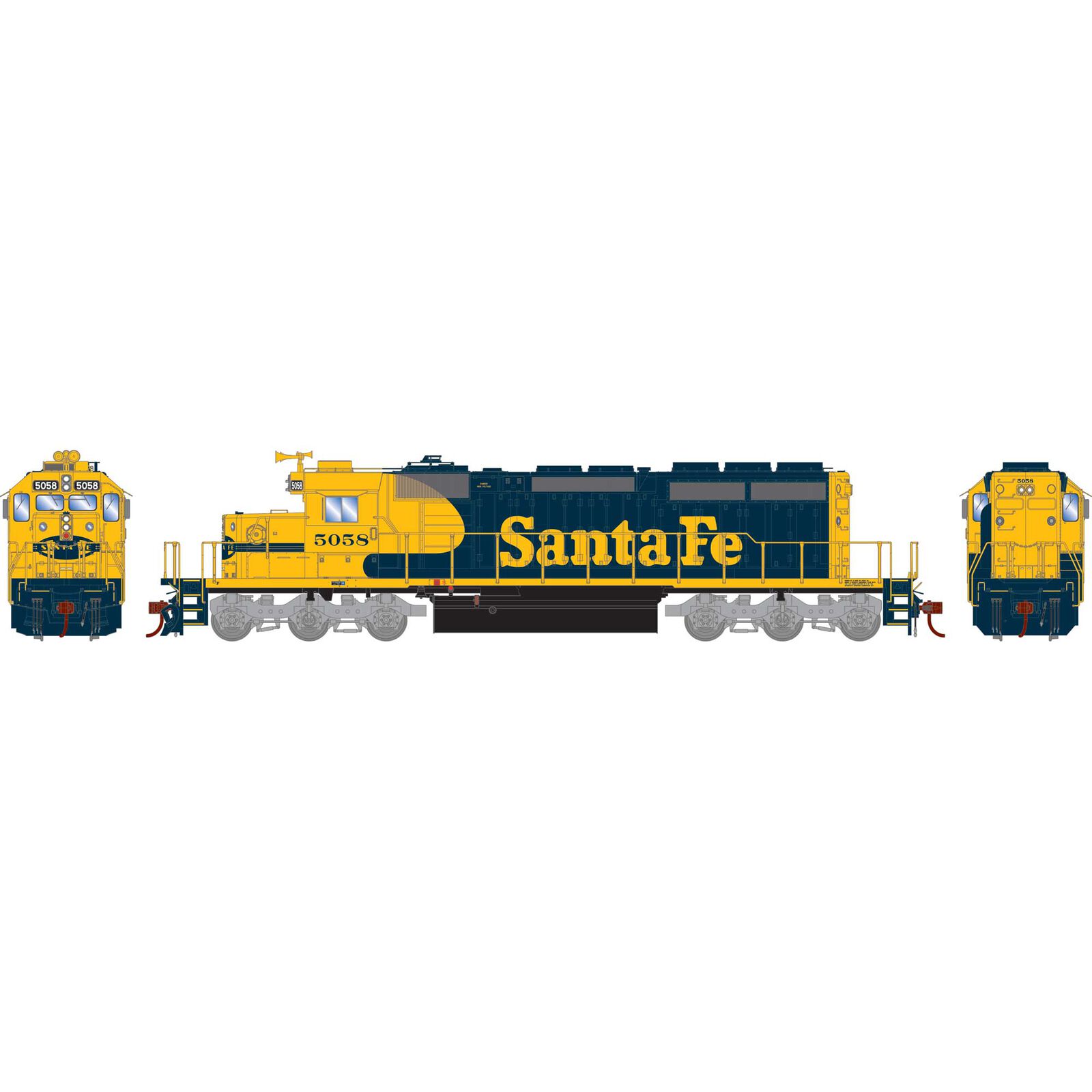 HO EMD SD40-2 Locomotive with DCC & Sound, ATSF #5058