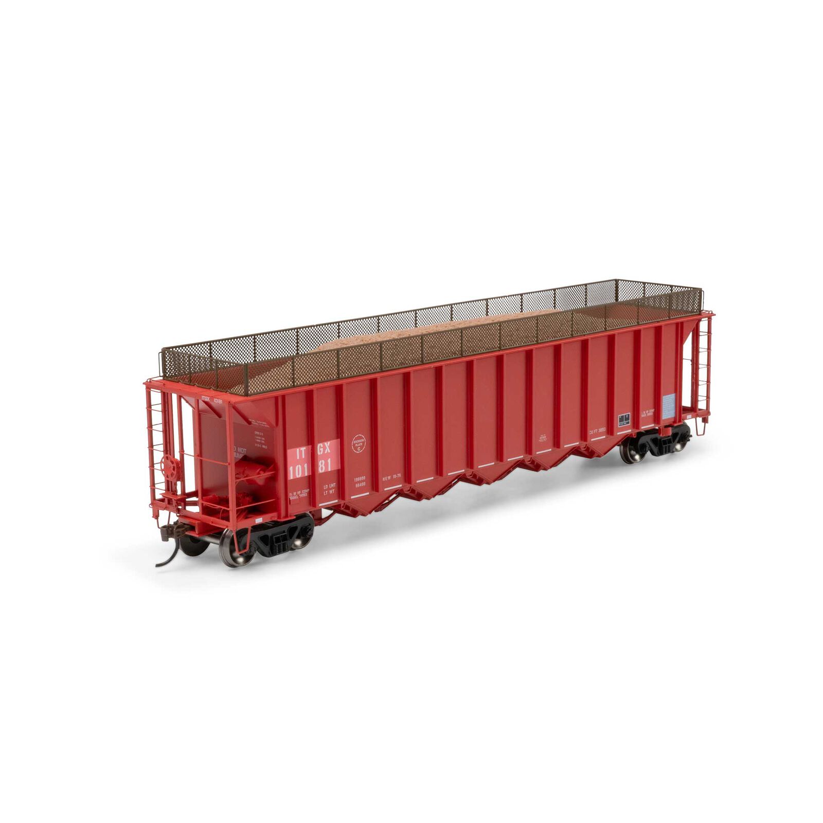 HO RTR 5Bay Rapid Discharge Hopper ITGX Red #10181