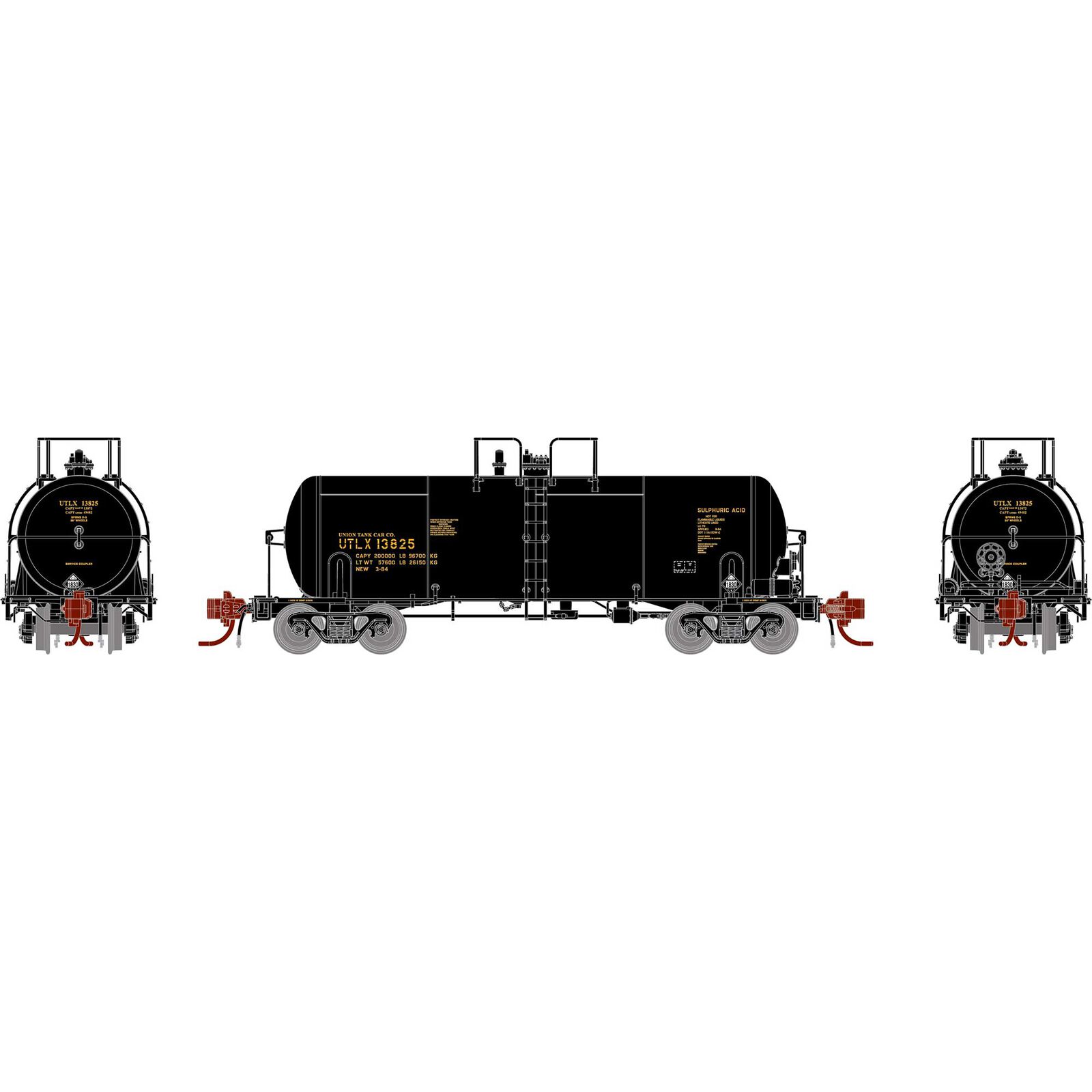 N 13,600-Gallon Acid Tank, UTLX, Black #13825