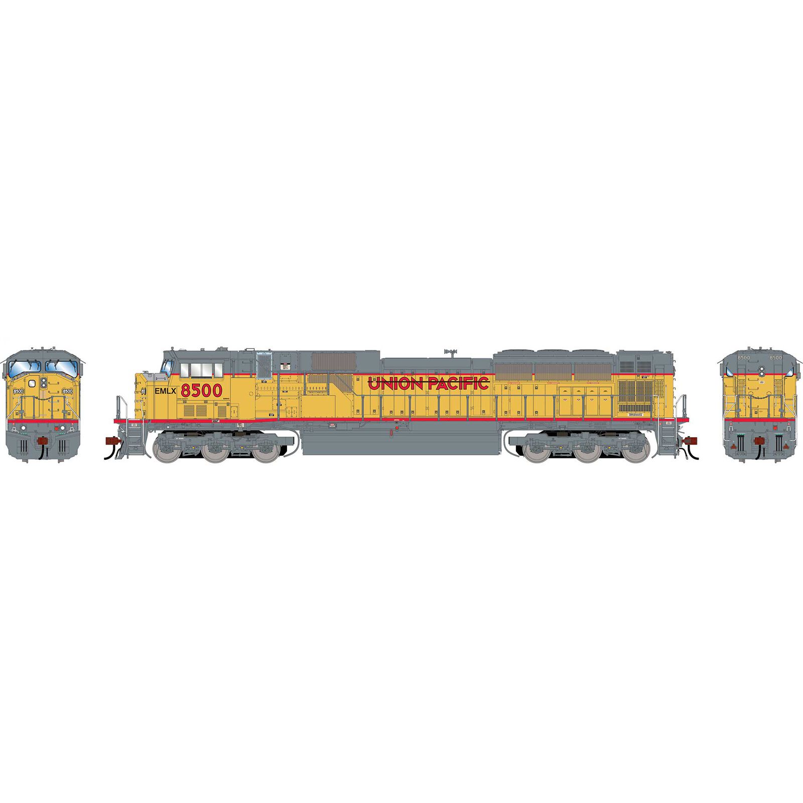 HO GEN SD90MAC-H PH I Locomotive, Primed For Grime EMLX #8500