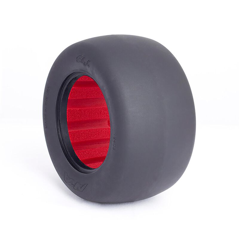 1/10 Slicks, Ultra Soft Tires with Red Inserts (2): Stadium Truck