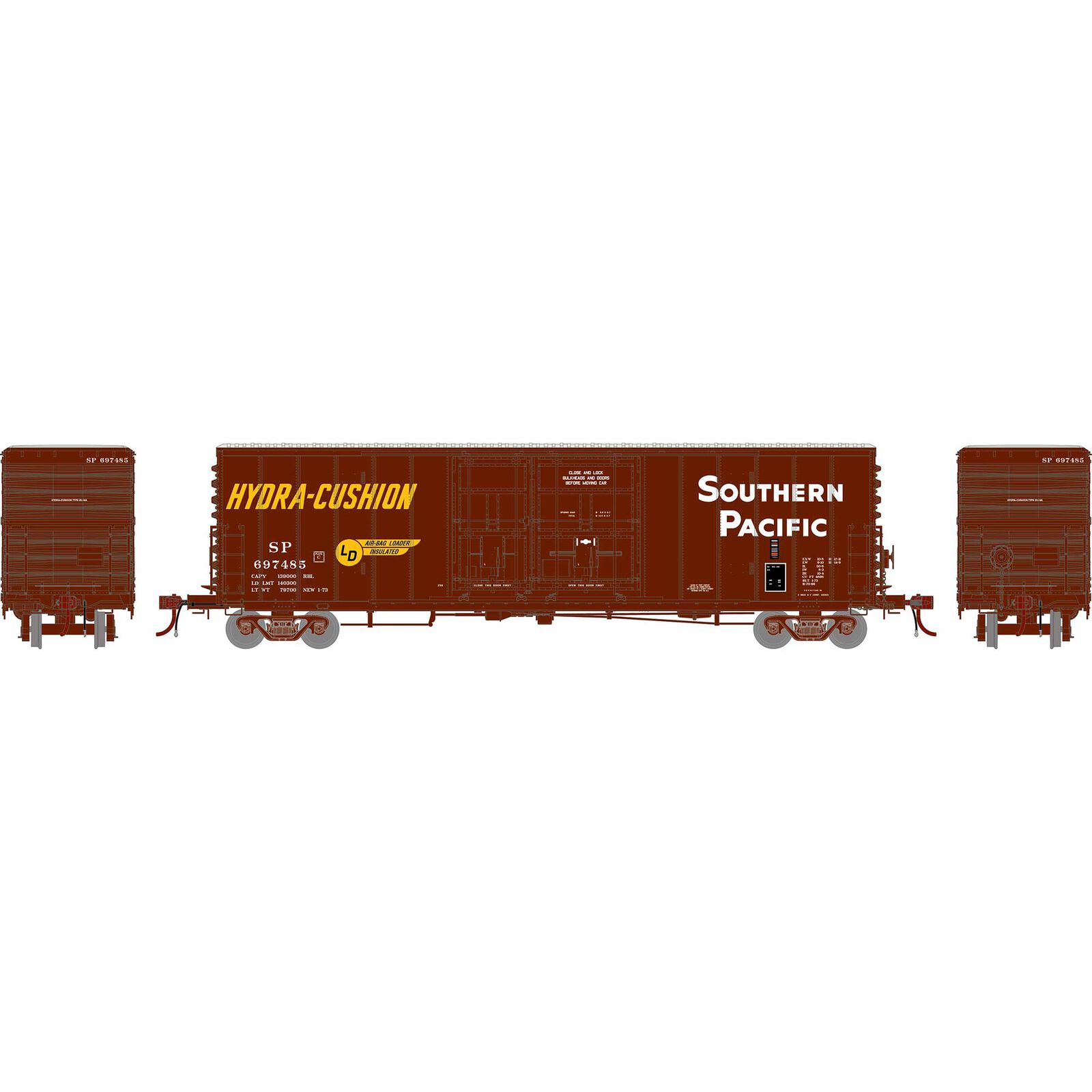 HO GEN 50' PC&F Box Car w/ 8'&6' Youngstown Plug Door, SP 'Hydra Cushion' #697485