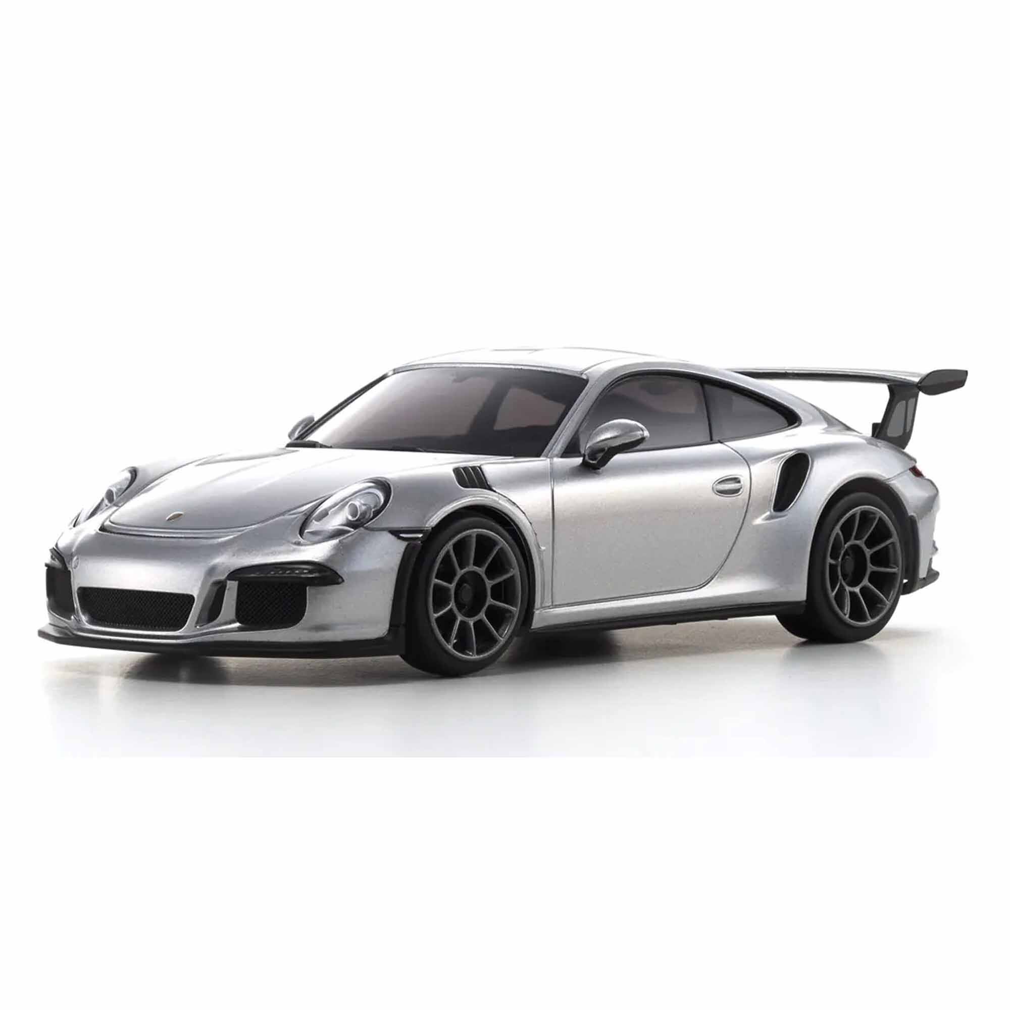 Kyosho 1/28 Porsche 911 GT3 RS Mini-Z RWD RTR, Metallic Silver