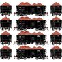 HO ATH 26' PC&F Ore Car Tight-Bottom Low-Side w/Load, CMQC #2000/2035/2047/2102 (4)