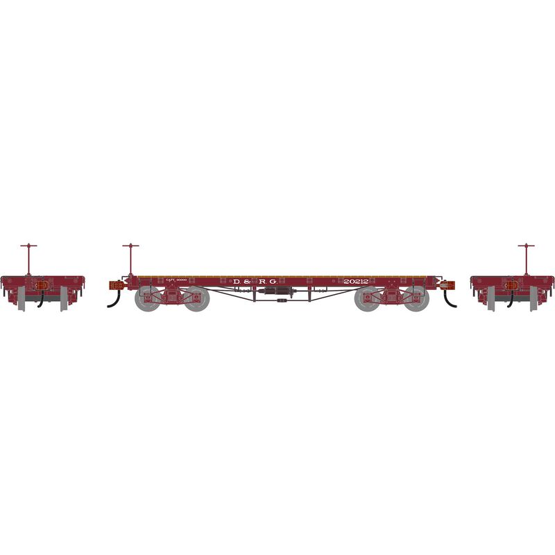 HO ATH 36' Flat Car, DRGW #6212