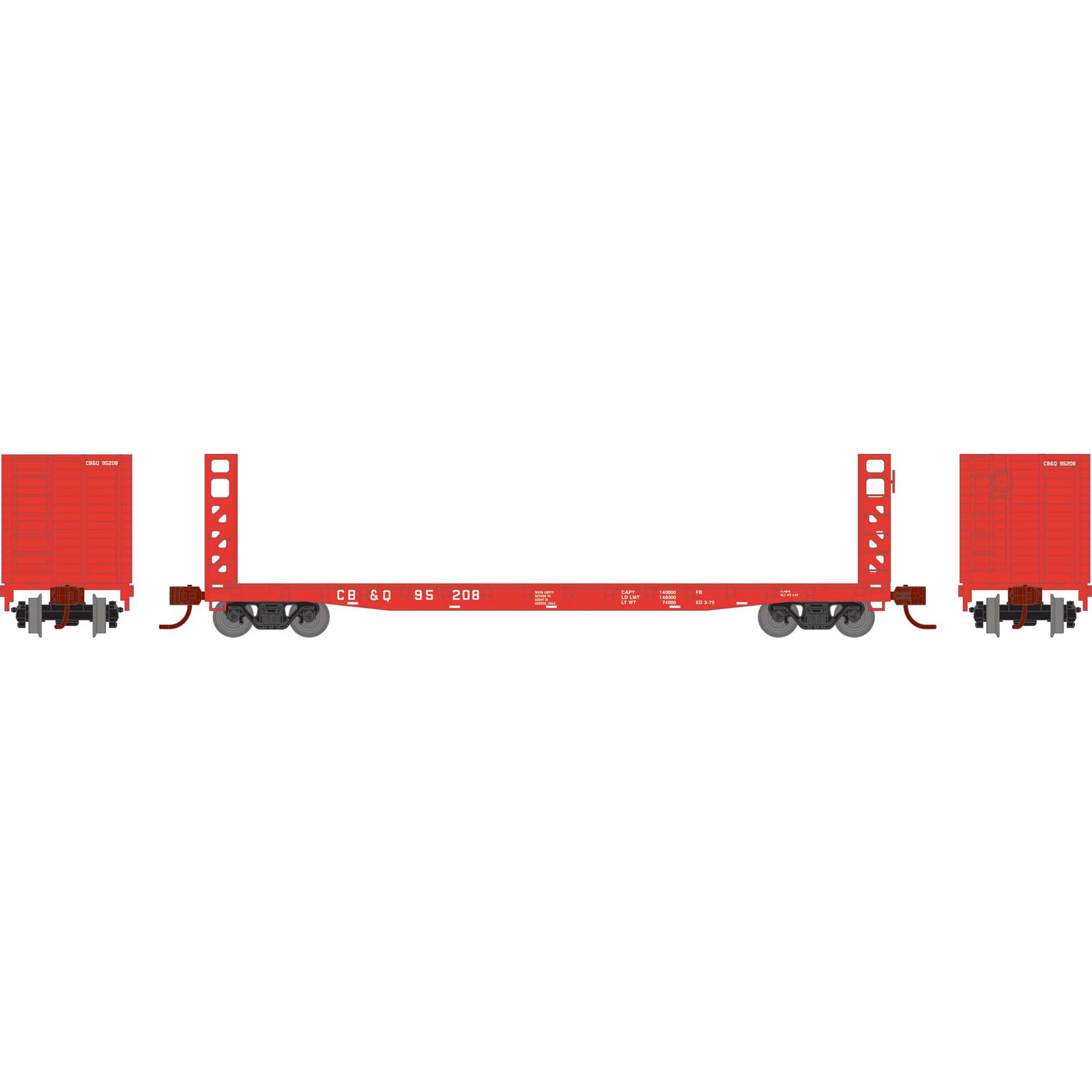 N ATH 53' GSC Bulkhead Flat Car, CBQ #95208