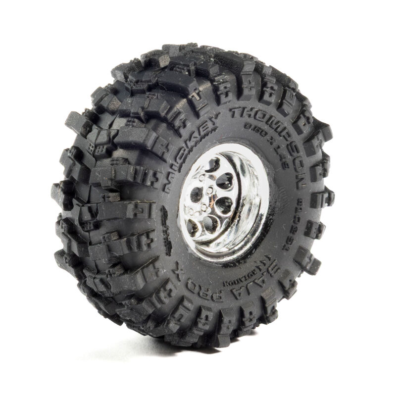 1/30 Baja Pro X Front/Rear Mounted Chrome Beast Tires (4): Axial SCX30