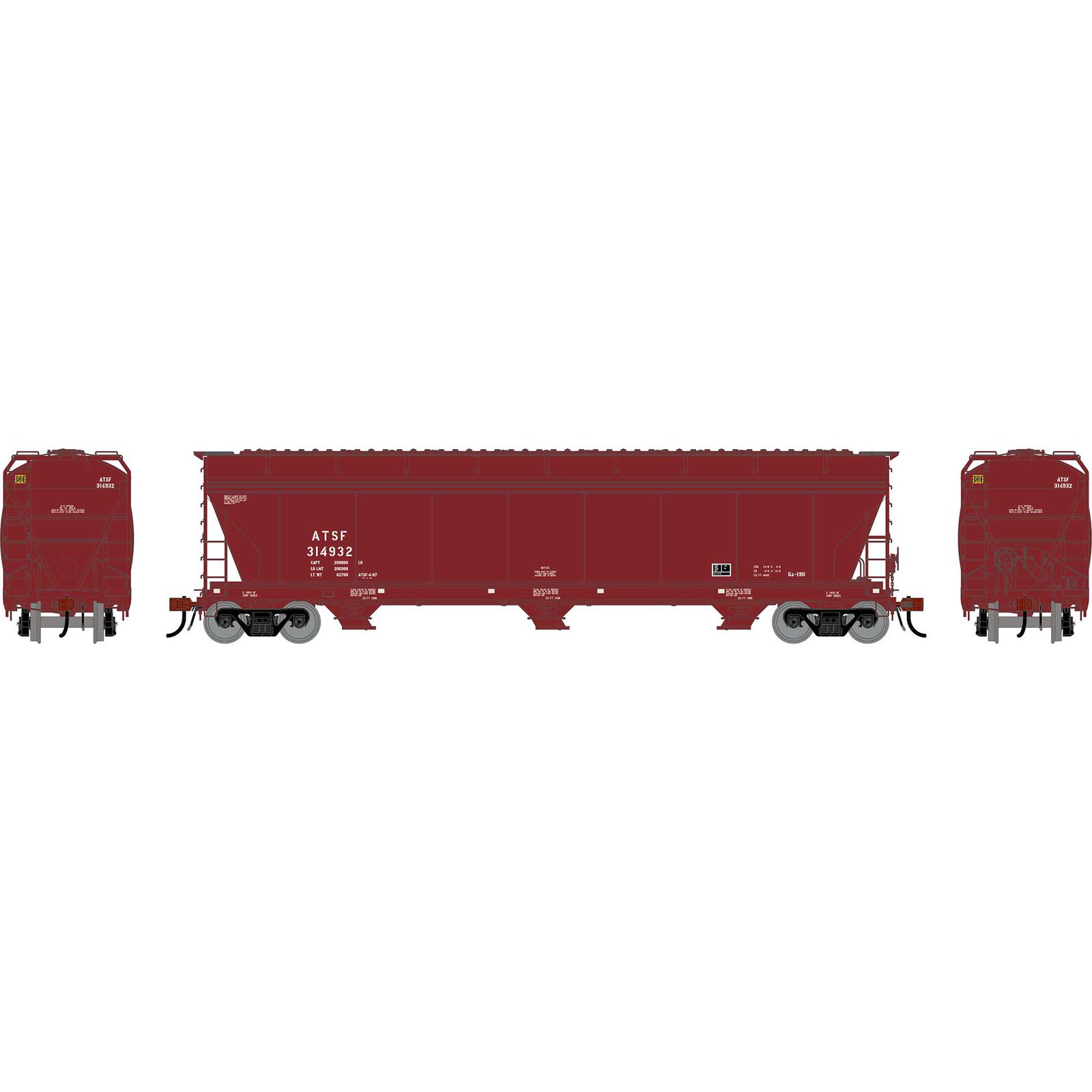HO GEN ACF 4600 Covered Hopper, ATSF #314932