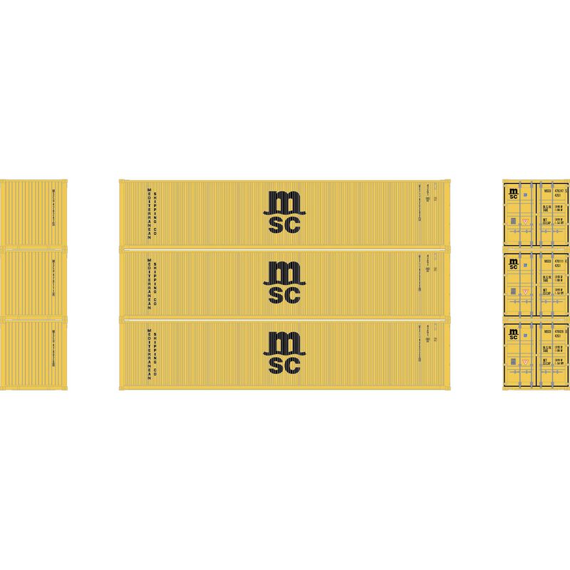 HO ATH 40' Corrugated Low-Cube Container, MSCU #478026 8/478111 4/478247 5 (3)