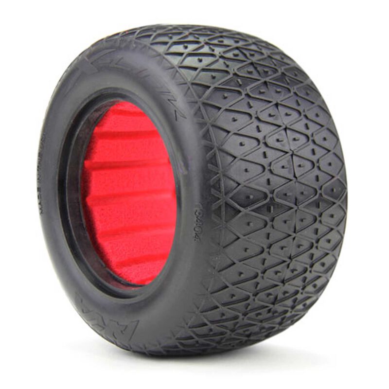 1/10 Crosslink 2.2 Tires, Super Soft Long Wear, Red Inserts (2): Stadium Truck