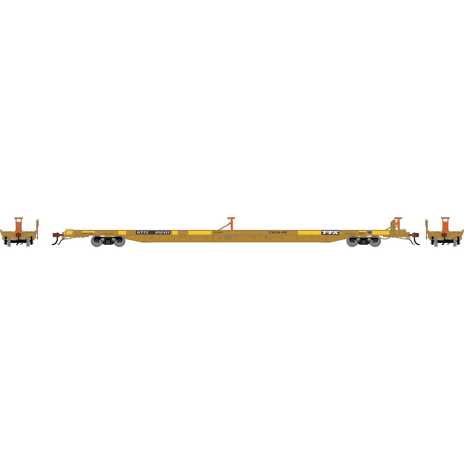 HO GEN F89-F Flat Car, WTTX 'Twin 45' #912411