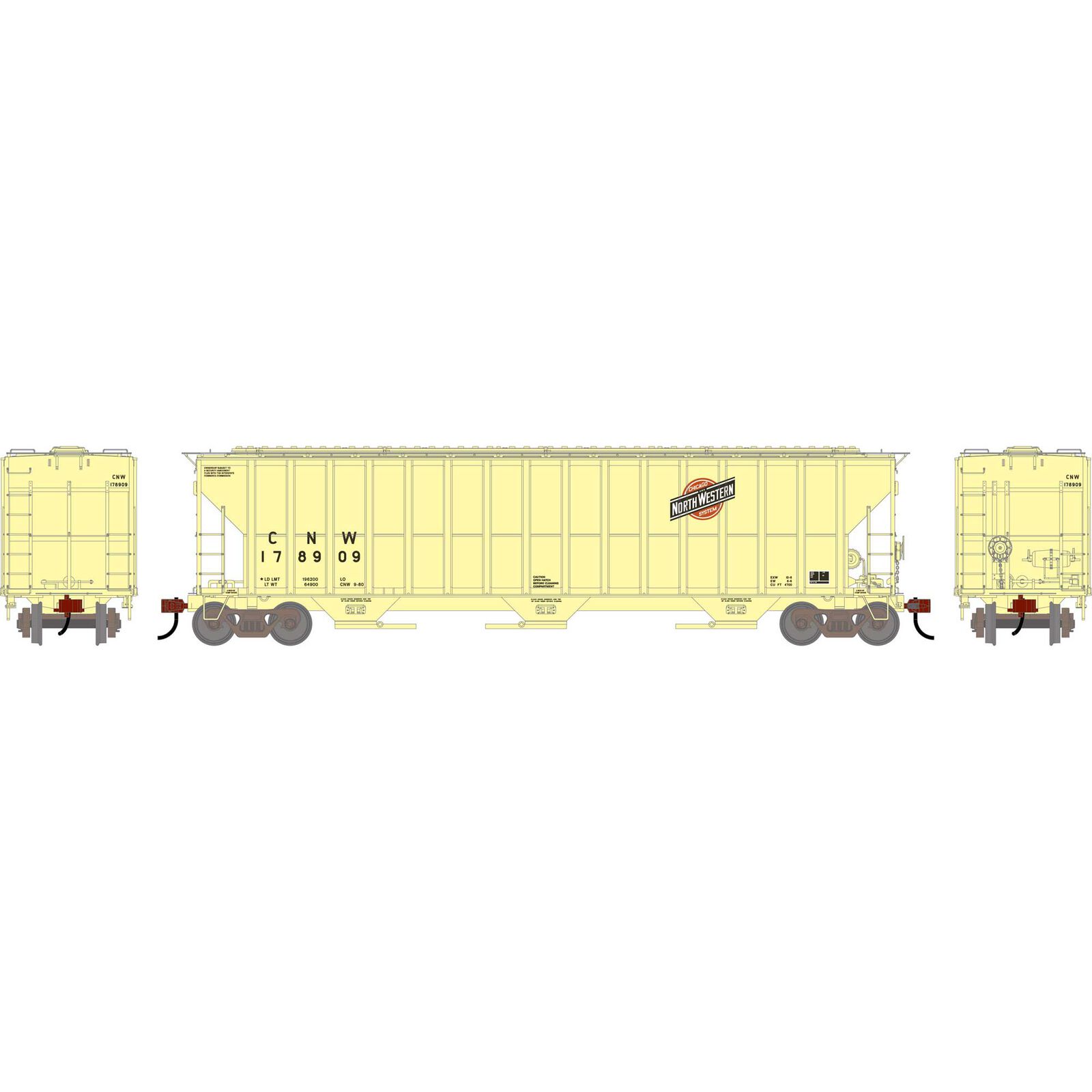 HO ATH FMC 4700 Covered Hopper, Primed For Grime CNW #178909
