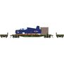 HO ATH 50' Flat Car w/T-28B Trojan Airplane, Flat Car- DODX #39534; Airplane- Navy NX228MC