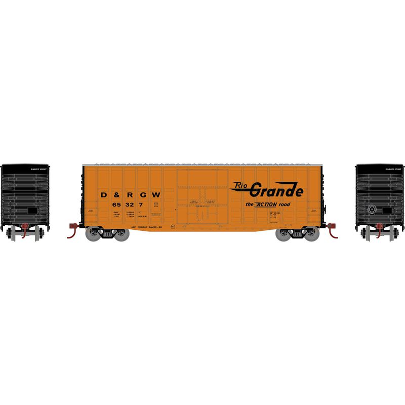 HO RND 50' Waffle High Cube Box Car, DRGW #65327