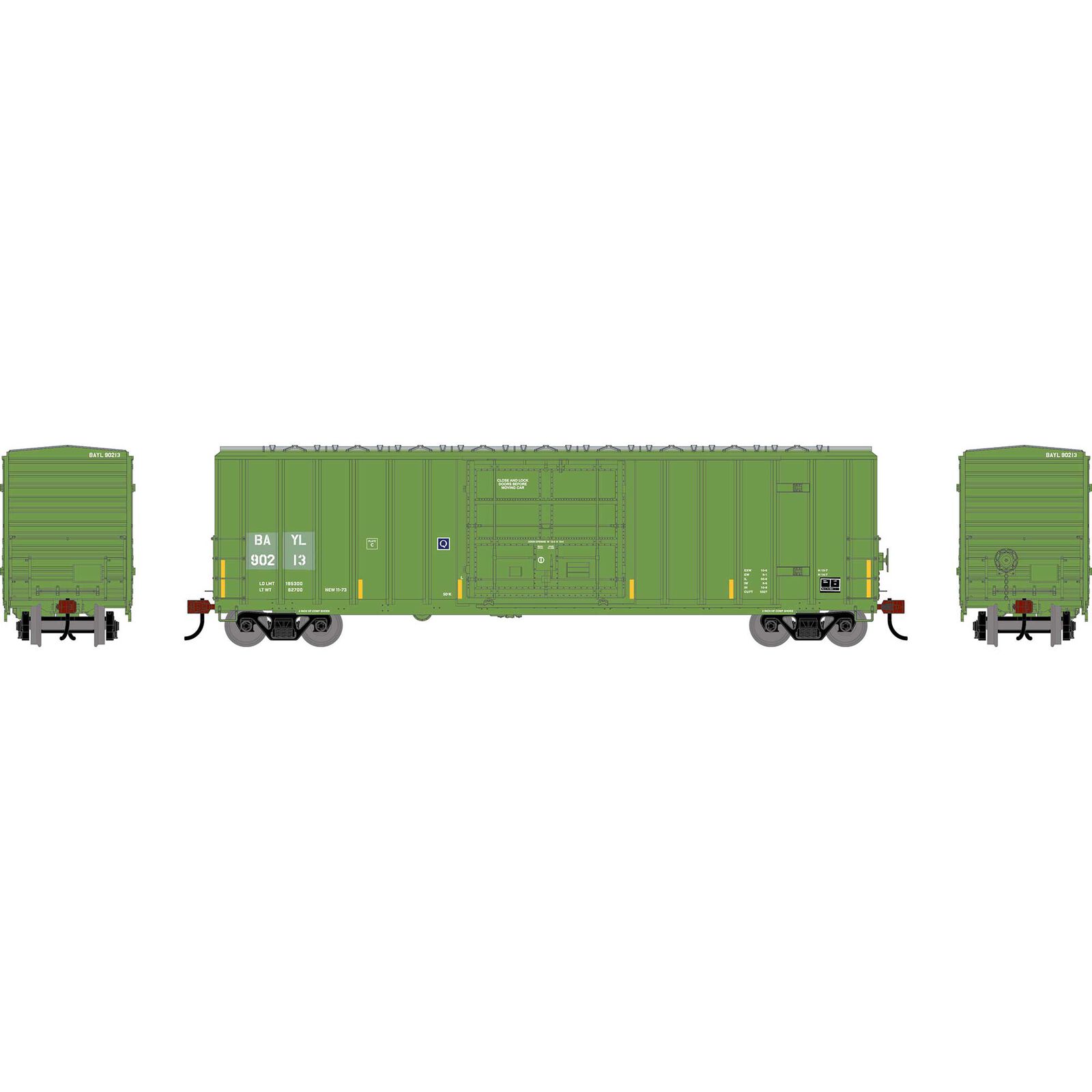 HO ATH 50' FMC 5327 12' Plug Door Box Car, BAYL #90227/90232/90249 (3)