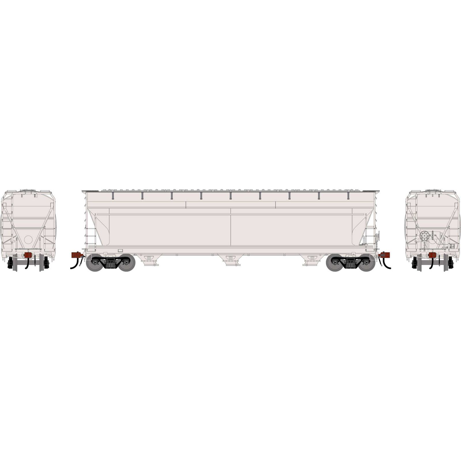 HO ACF4600 Covered Hoppers, Undecorated Phase I Low Brake