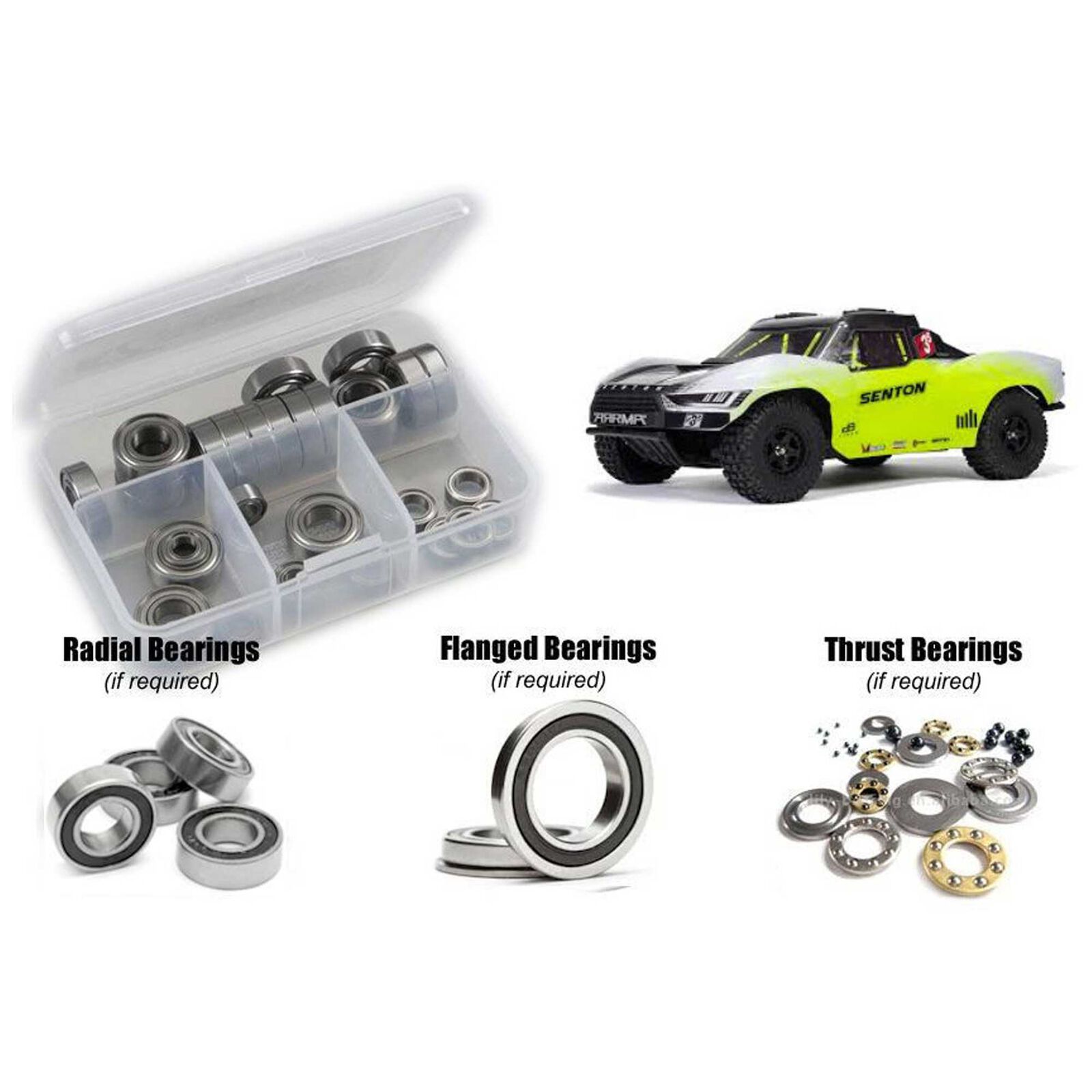 Rubber Shielded Bearing Kit, 1/10 ARRMA Senton 223S BLX
