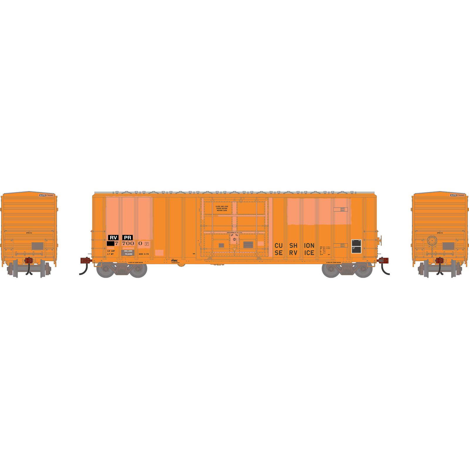 HO ATH 50' FMC 5327 12' Plug Door Box Car, Primed for Grime RVPR #77000