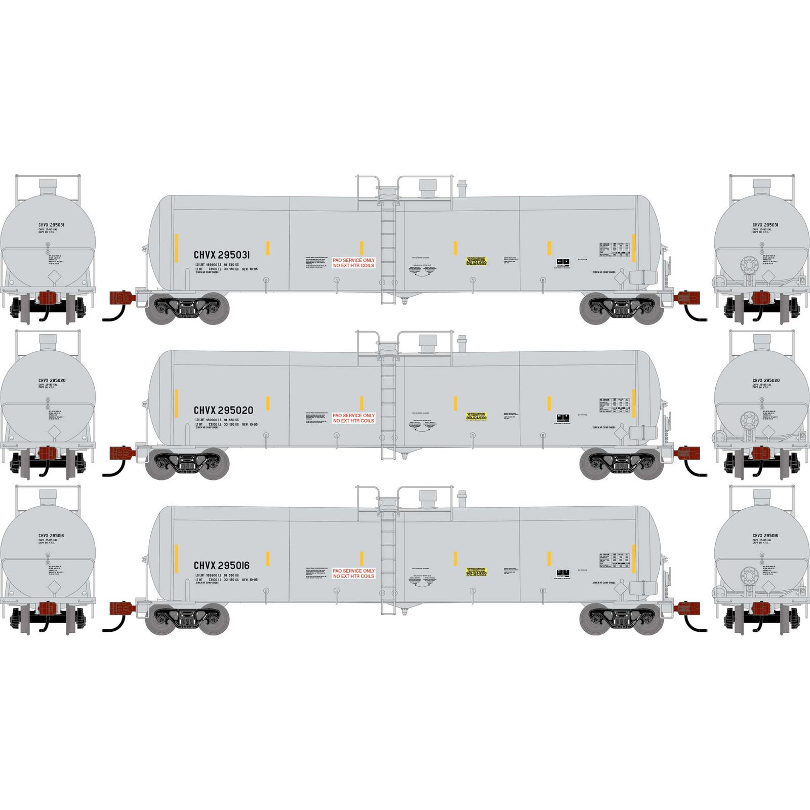 N ATH 30K Ethanol Tank Car, CHVX #295016/295020/295031 (3)