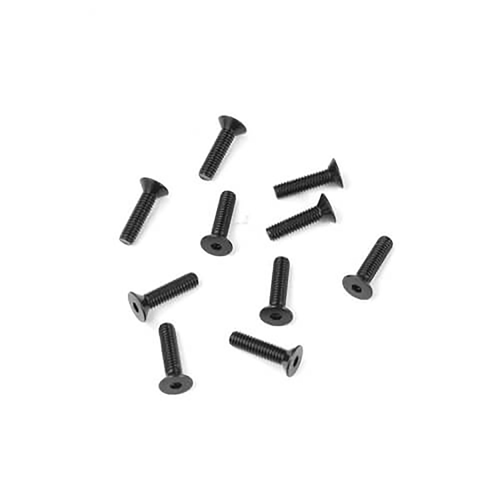 M2.5x10mm Flat Head Screws, Black (10)