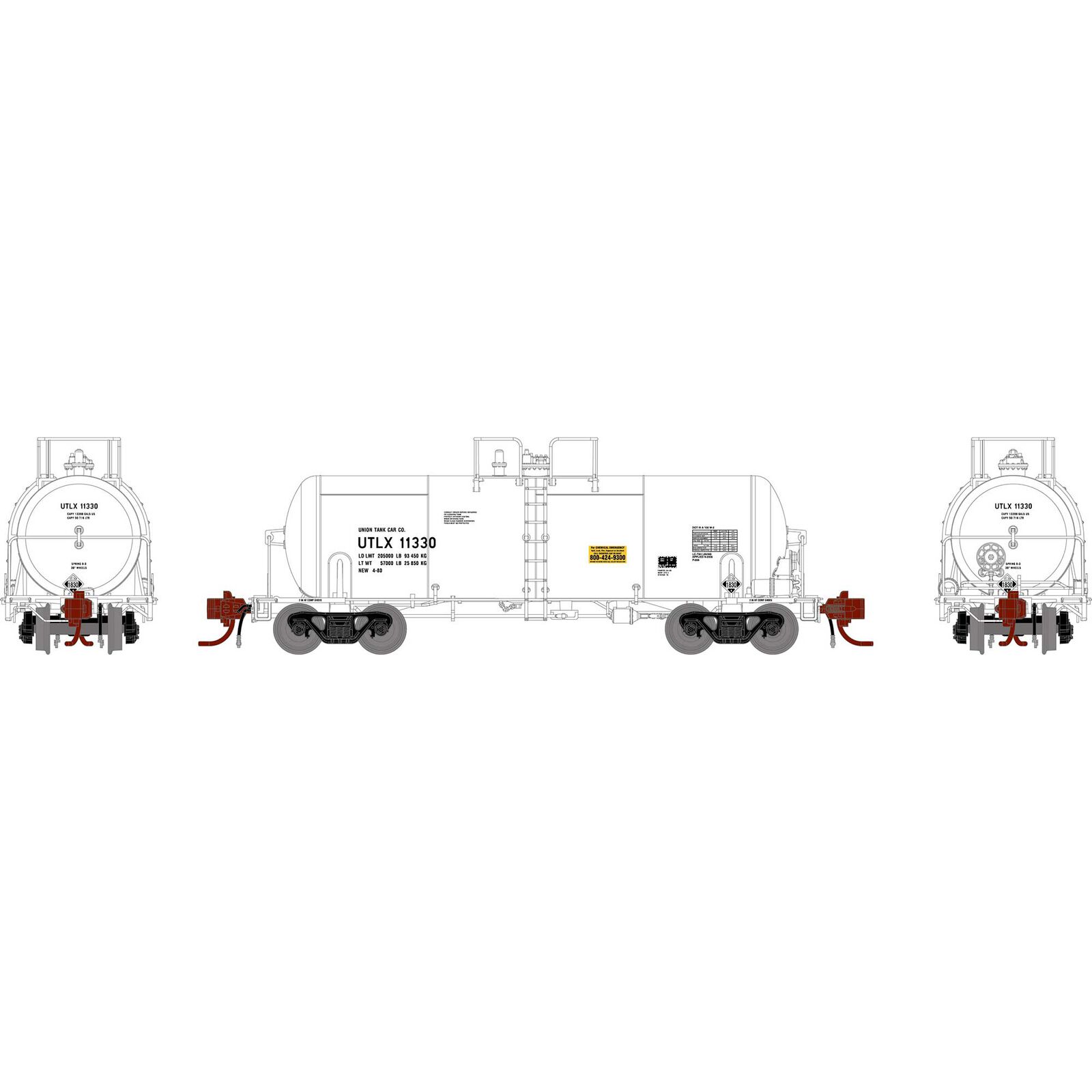 N 13,600-Galon Acid Tank, UTLX, White #11330