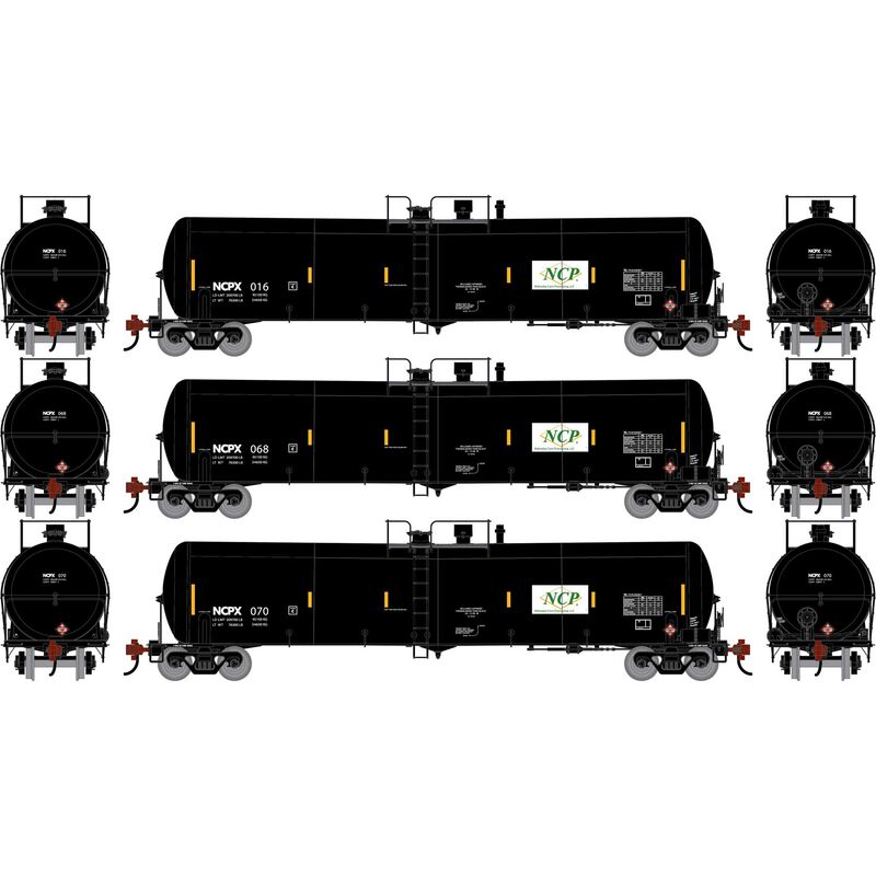 HO ATH 30K Ethanol Tank Car, NCPX #016/068/070 (3)