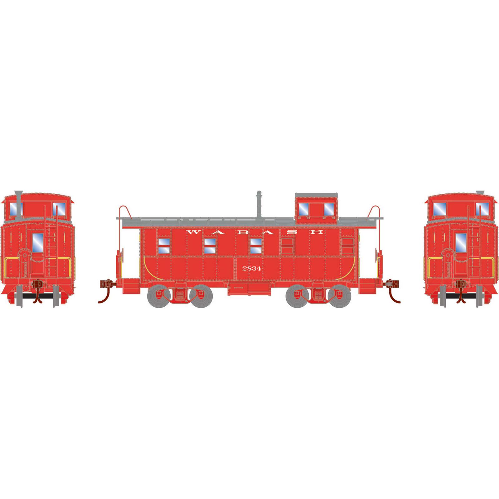 HO Cupola Caboose, Wabash #2834