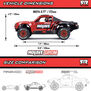 1/16 MOJAVE GROM 4X4 RTR Brushed Desert Truck (Battery & Charger Included), Red/Black