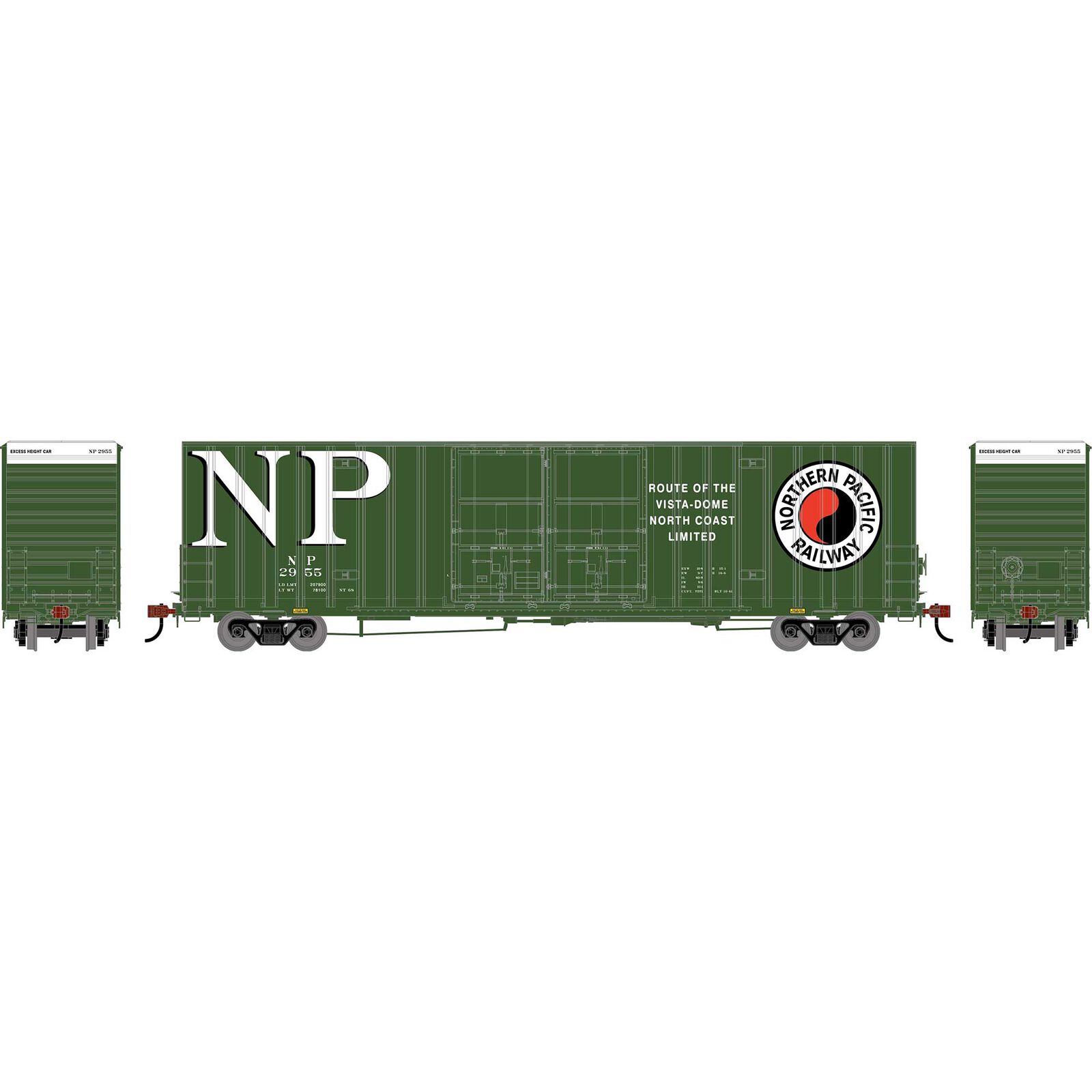 HO ATH 60' Gunderson High-Cube Double Door Box Car, Legendary Liveries NP #2955