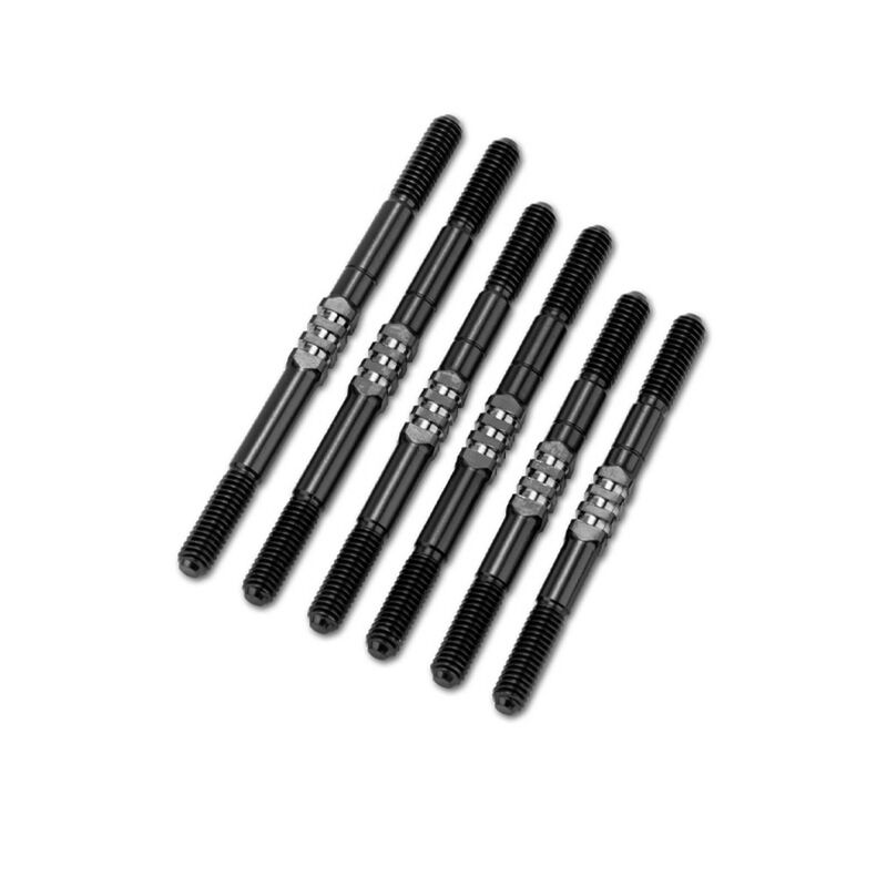 XRAY XB4 2024 Fin Titanium Turnbuckle Set, Stealth Black (6)