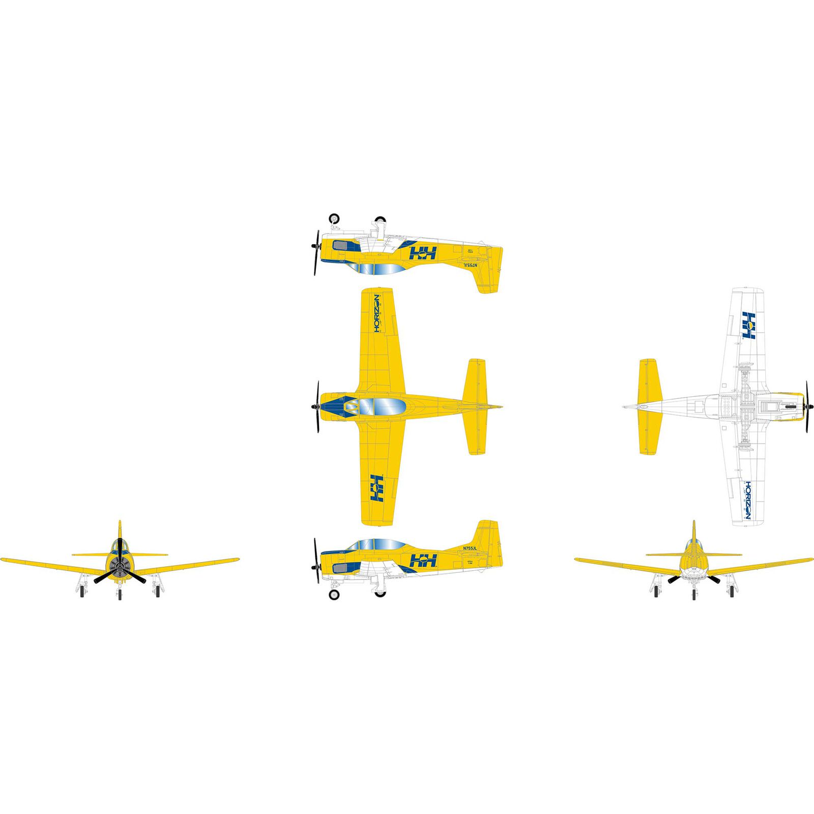 HO ATH T-28B Trojan Airplane, Horizon Hobbies N1985IL