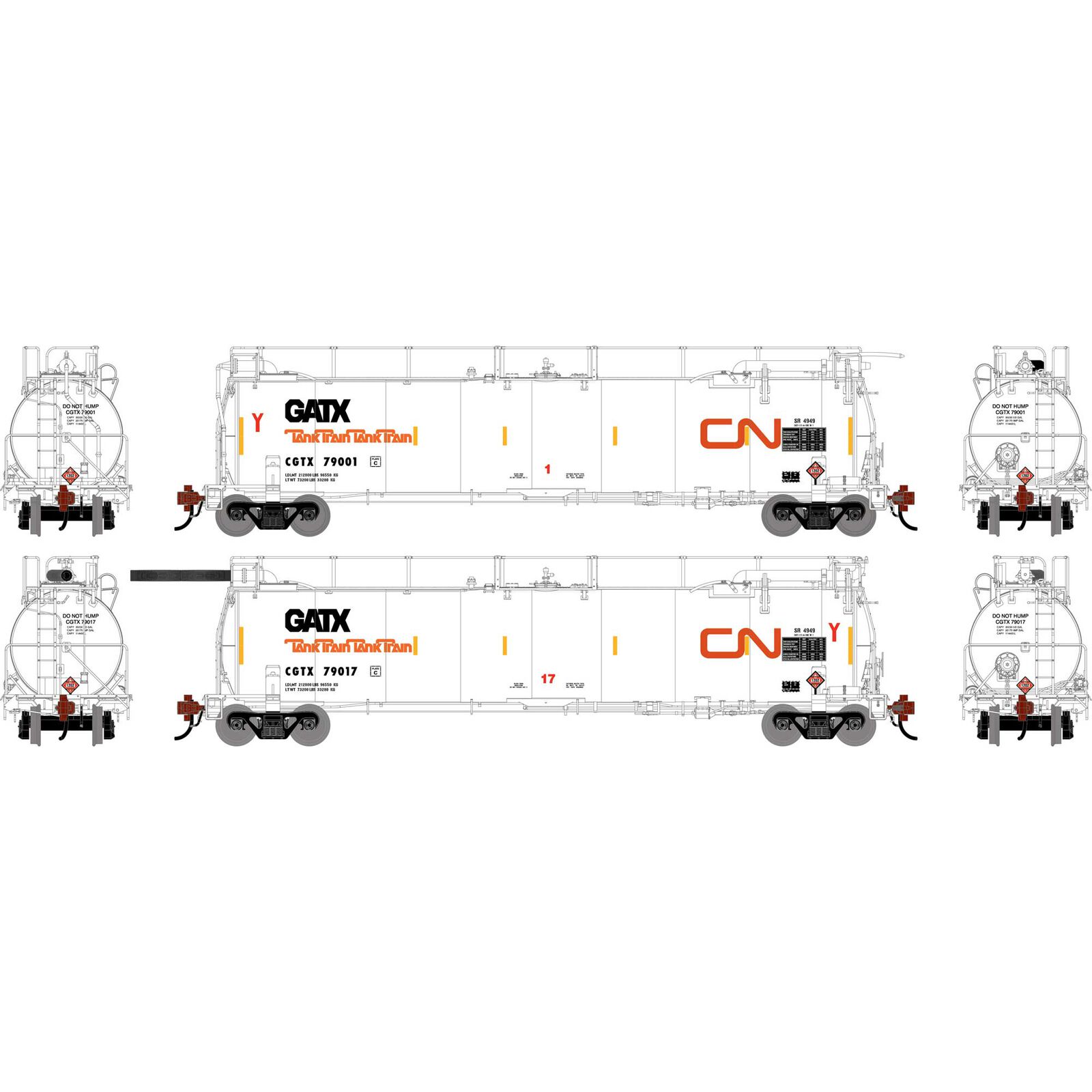 HO TankTrain A/B, CGTX #79001/79017 (2)