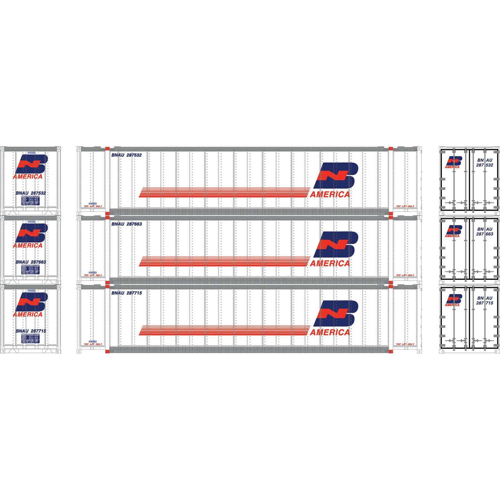 N 48' Containers, BNAU #287532 / 287663 / 287715 (3)