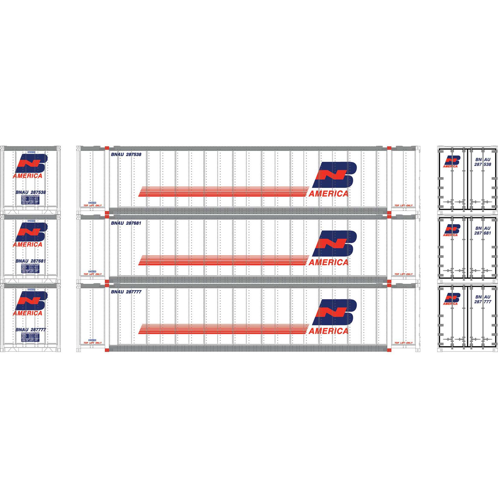 N 48' Containers, BNAU #287538 / 287681 / 287777 (3)
