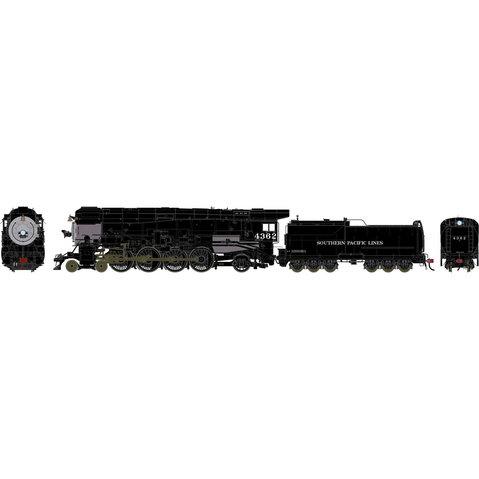 HO GEN 4-8-2 MT-4 Locomotive, Skyline Casing SP #4362