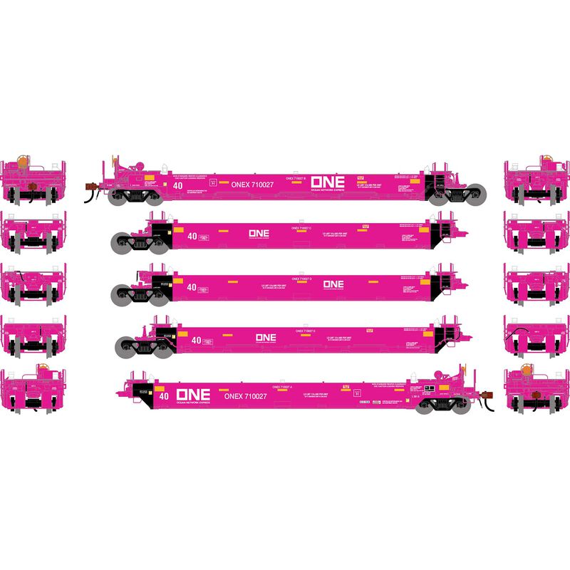 HO ATH Gunderson Maxi-I Well Cars (5), ONEX #710027