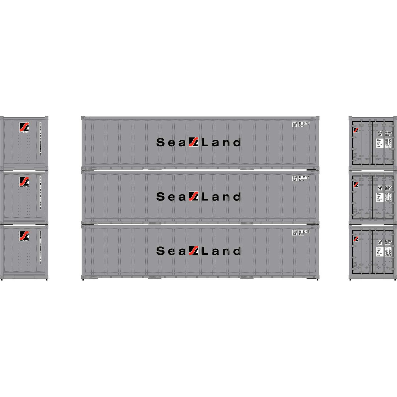 HO 40' Smooth Side Containers, SEAU #2 (3)