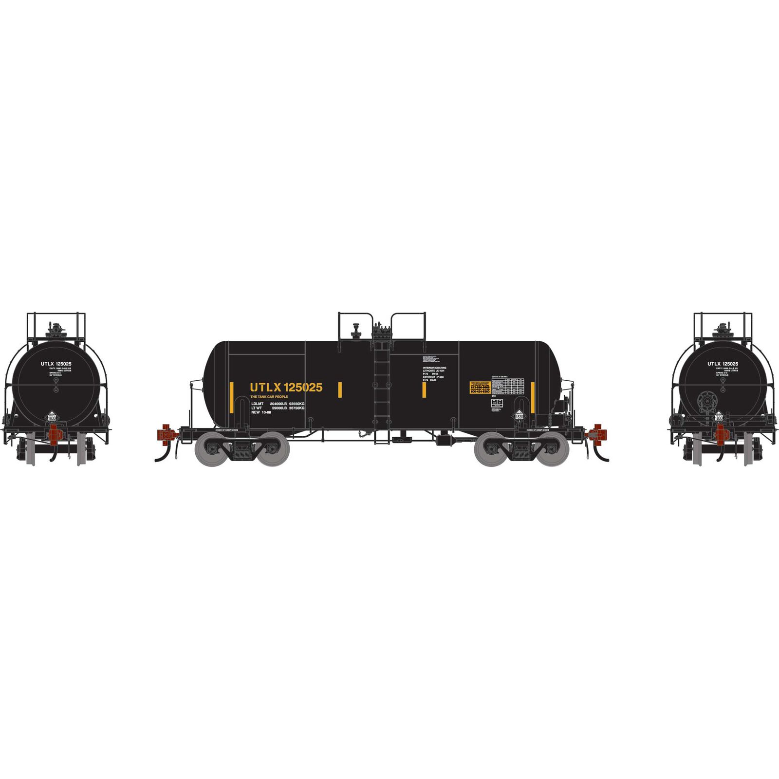 HO 13K Gallon Acid Tank Car, UTLX #125025