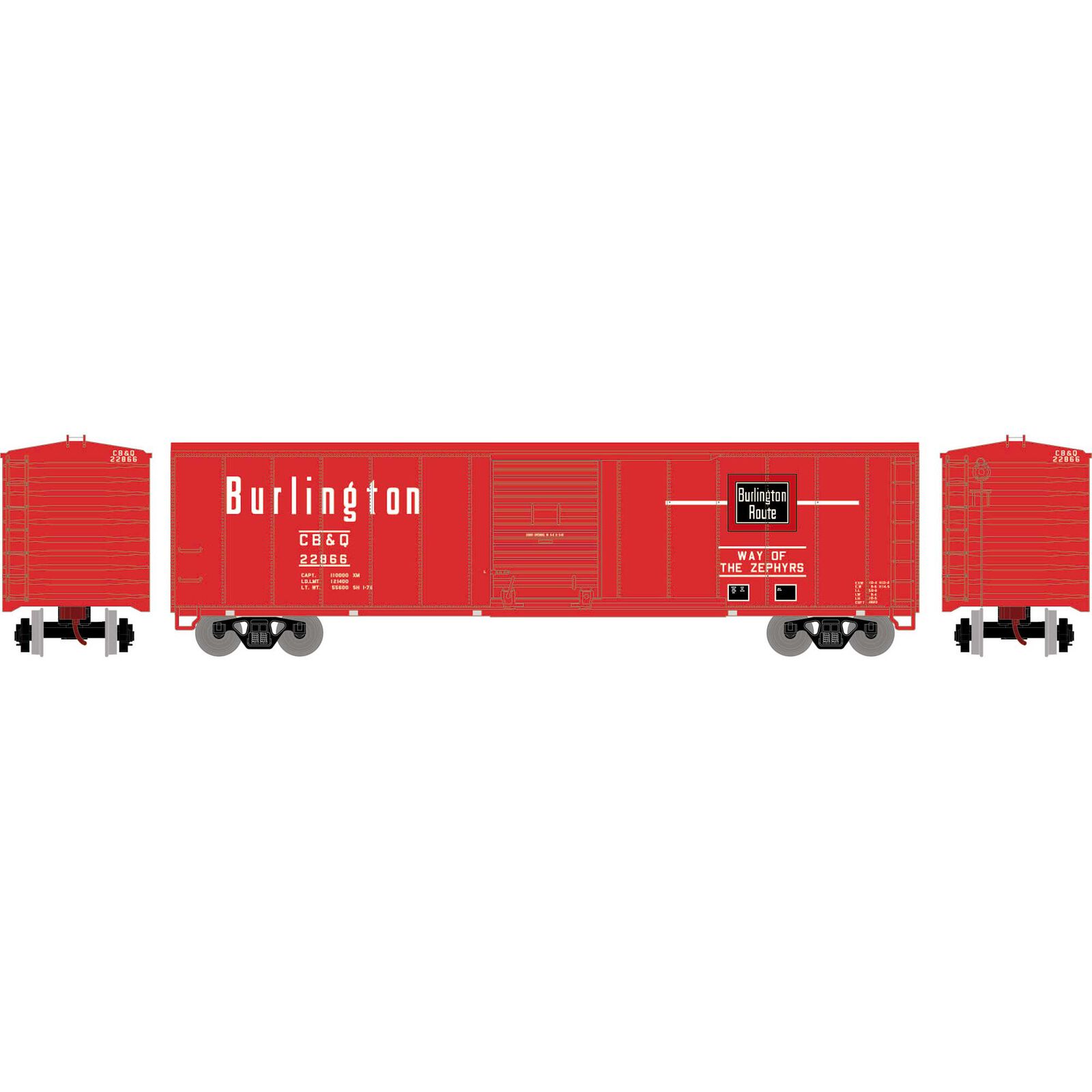 HO 50' PS-1 Single Sliding Door Box, CB&Q #22866