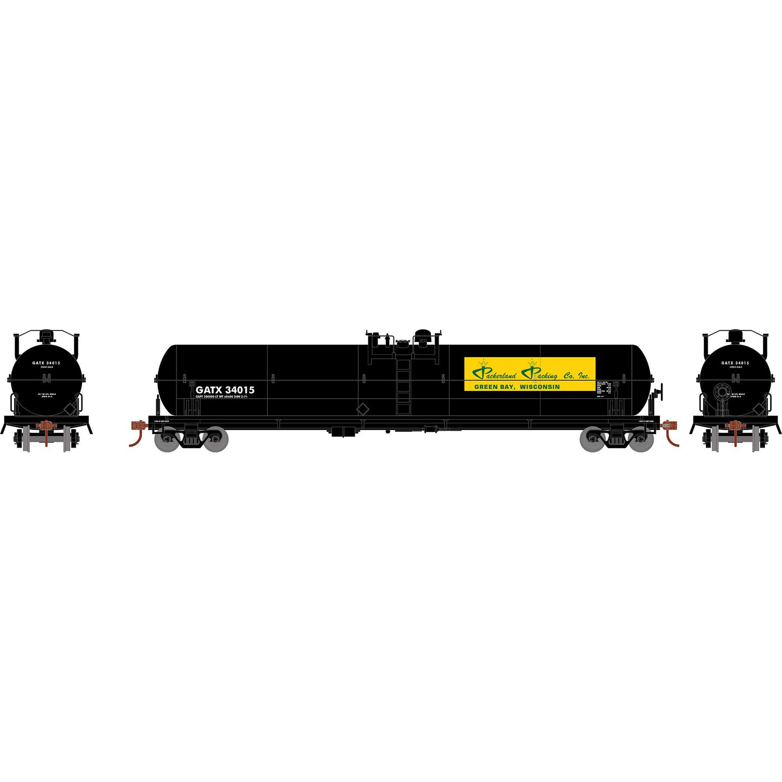 HO ATH 62' Tank Car, GATX #34015