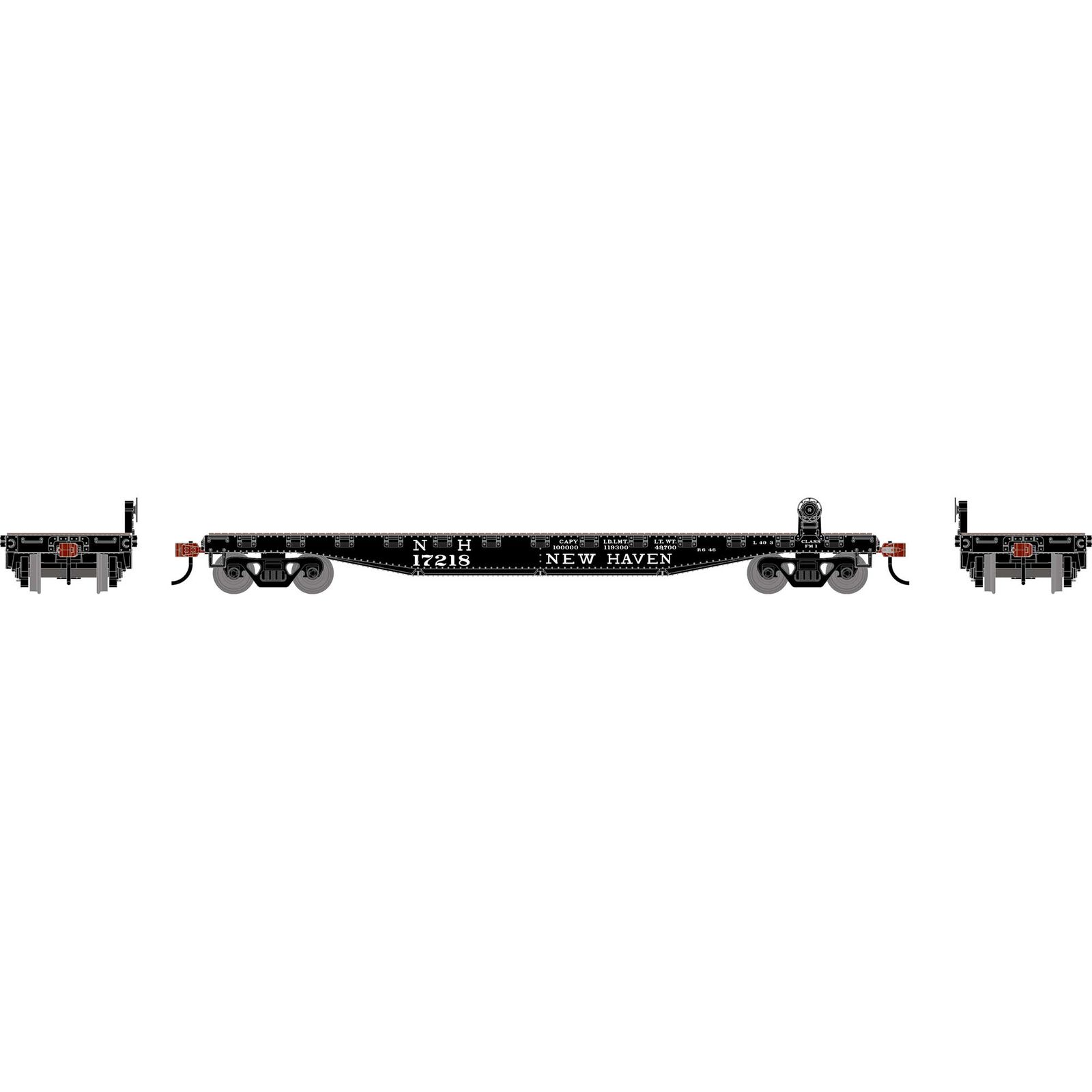 HO RND 50' Flat Car, NH #17218