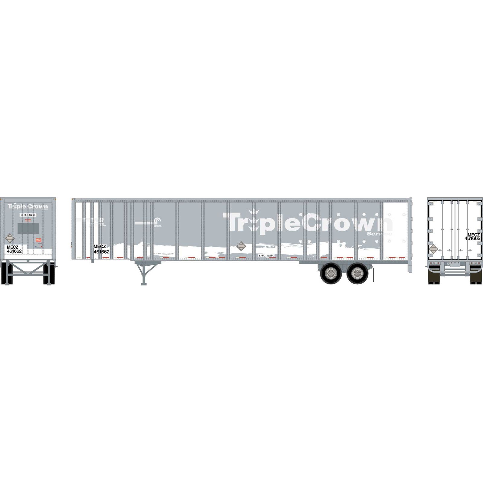 HO 53' Wabash Plate Trailer, MECZ #461662