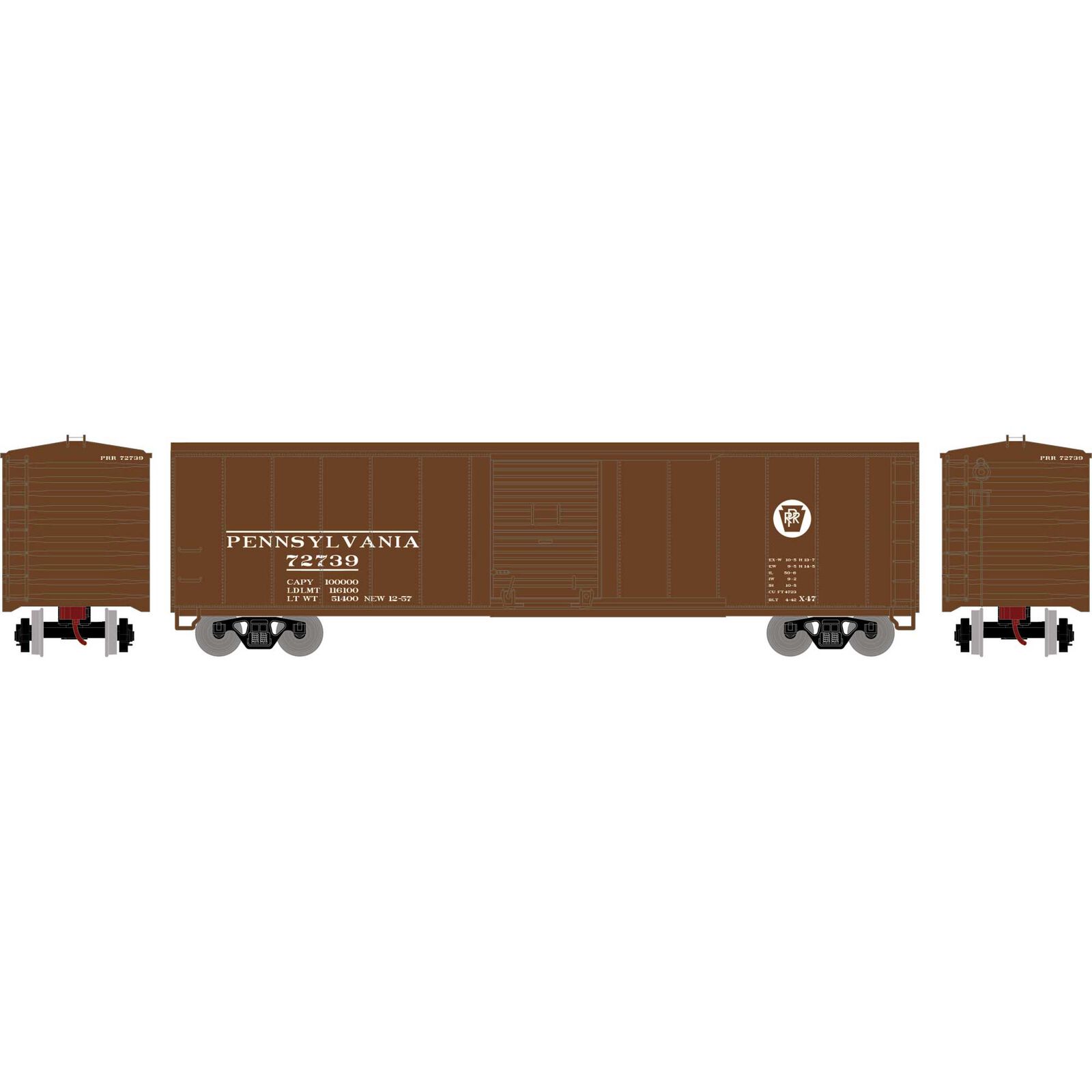HO 50' PS-1 Single Sliding Door Box, PRR #72739