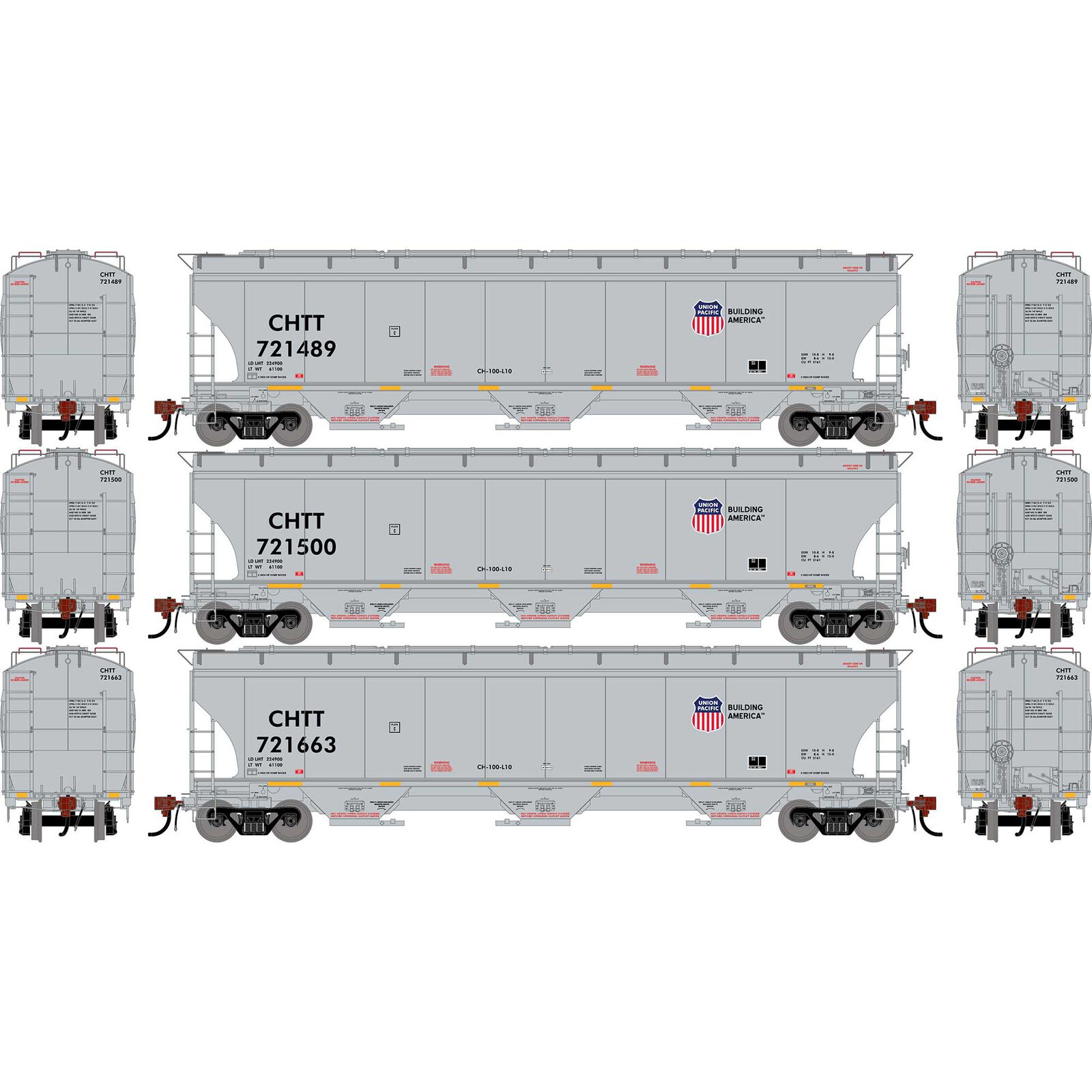 HO GEN Trinity 5161 Covered Hopper, CMO #721489/721500/721663 (3)