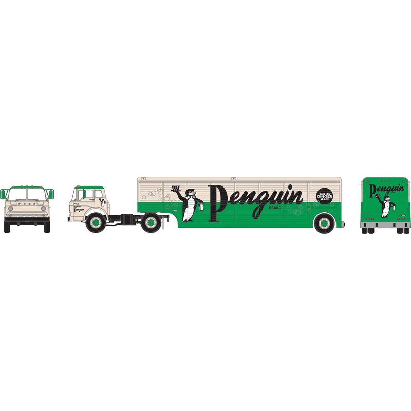 HO Ford C with Beverage Trailer, Penguin Ginger Ale