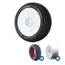 1/8 Impact SSLW Off-Road Tires Racer Bundle, White Wheels: Buggy